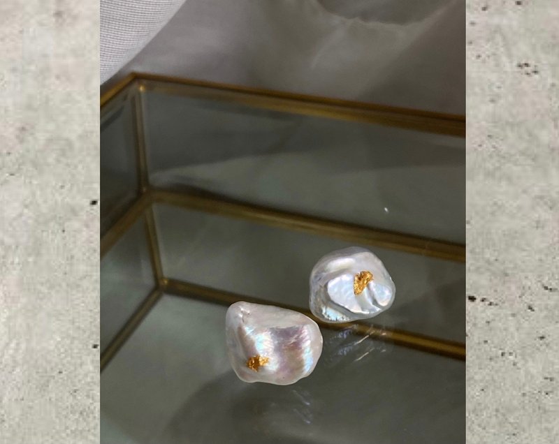 Perine II 珍珠金继系列 耳针 - 耳环/耳夹 - 珍珠 