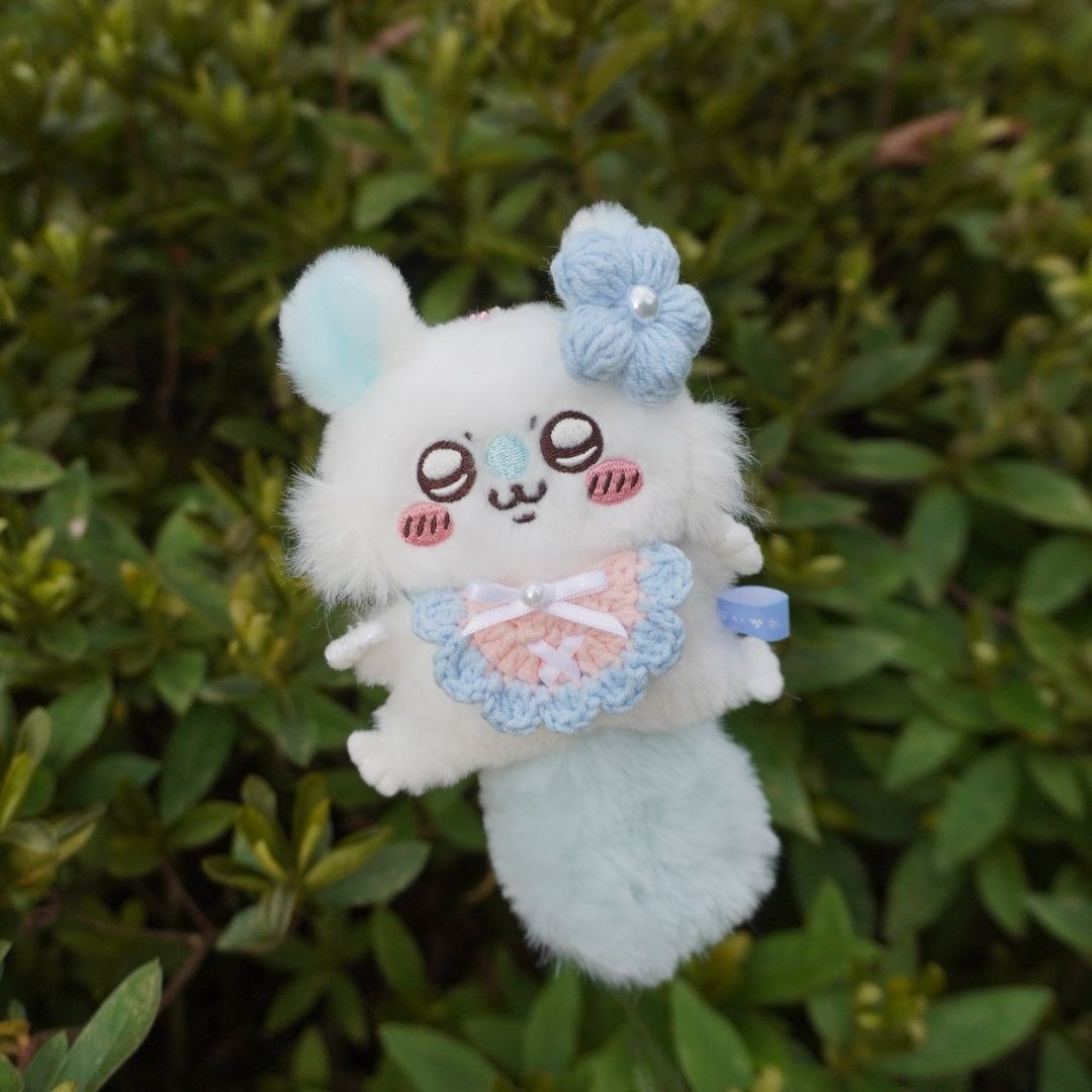 风铃草-赏花领巾 | 娃衣 吉伊卡哇 ちいかわ Chiikawa 10cm - 玩偶/公仔 - 棉 粉红色