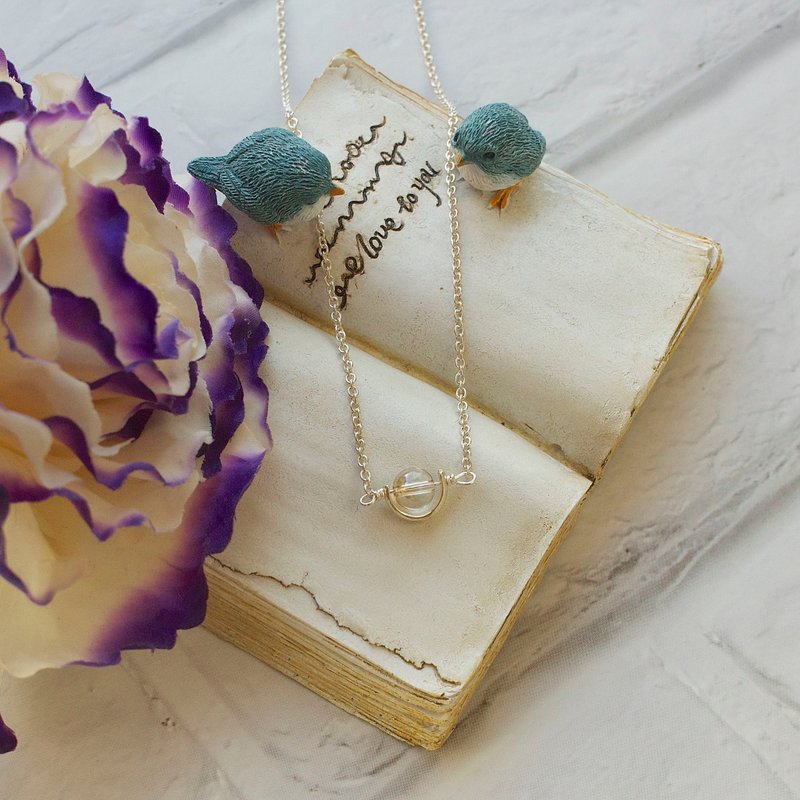 奥地利淡金水晶球项链 礼物订制 - 项链 - 宝石 金色