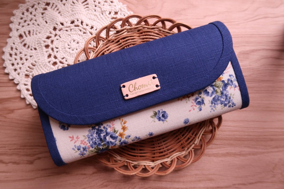 长夹 钱包 手拿包  | 经典花园 | - 皮夹/钱包 - 棉 蓝色
