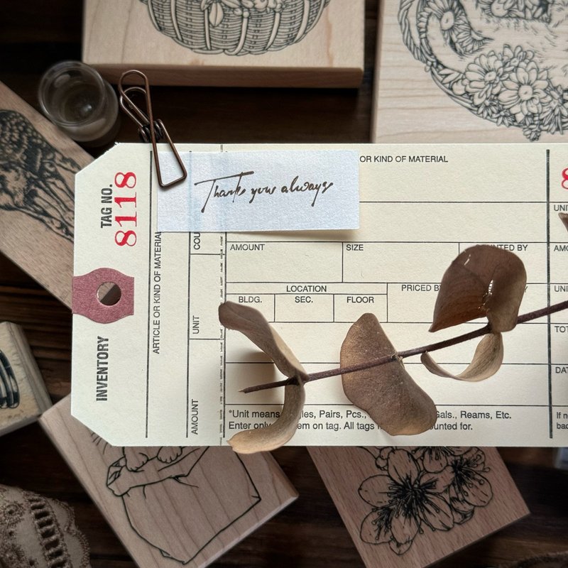 no.223 Thank you always 谢谢你 / 榉木印章 - 印章/印台 - 木头 卡其色