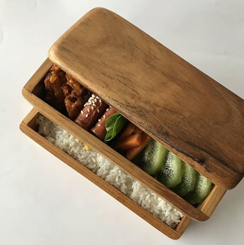 Susun Bento Box - 便当盒/饭盒 - 木头 咖啡色