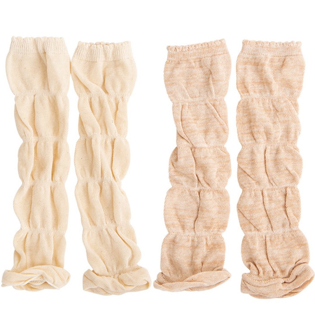 Y-1324 100% Organic Cotton Light and soft leg warmers Natural Brown Adaptation age 0-4 years old Popkins Baby Made in Japan - 婴儿饰品 - 棉 咖啡色