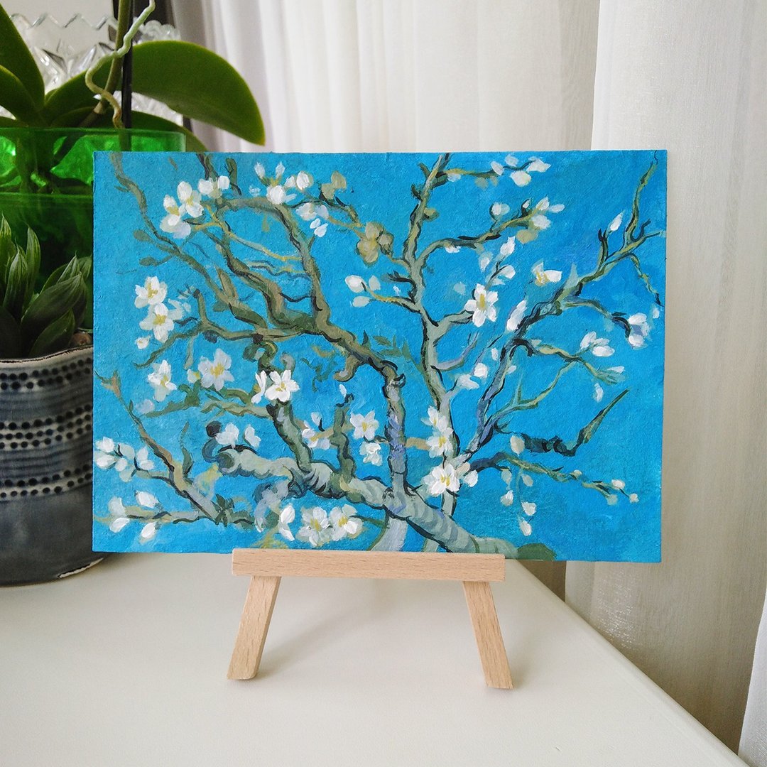 原画杏仁 花 静物 梵高 复制 墙壁艺术装饰 - 墙贴/壁贴 - 其他材质 蓝色