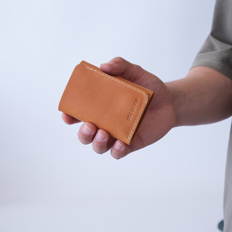 古董皮革钥匙夹钱包 2合1钱包和钥匙包 - 皮夹/钱包 - 真皮 咖啡色