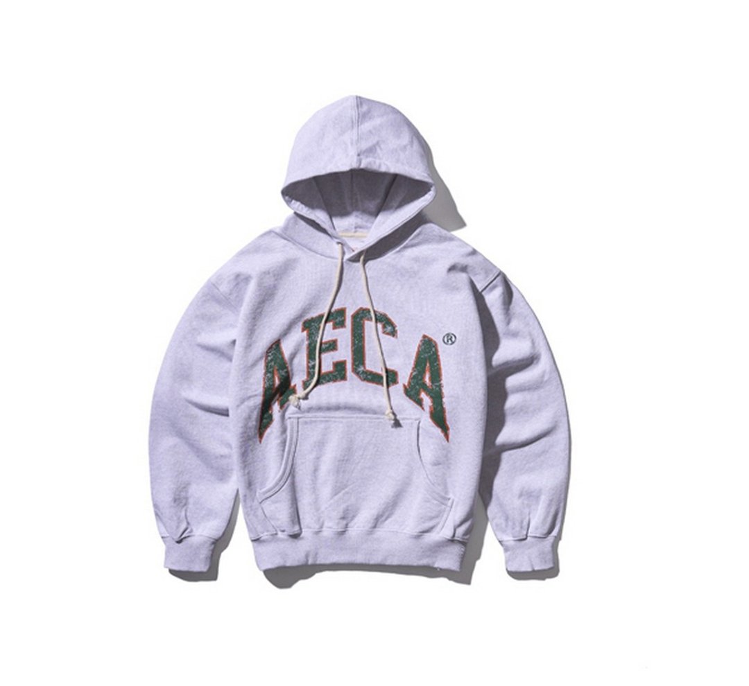 AECA College Hoodie Sweat复古裂纹胶印连帽上衣 - 男装上衣/T 恤 - 其他材质 白色