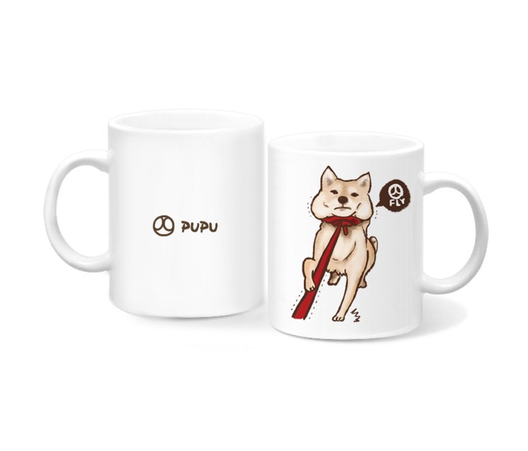 柴犬拉绳-我不走-(原创插画-马克杯) 苍蝇星球 - 咖啡杯/马克杯 - 瓷 