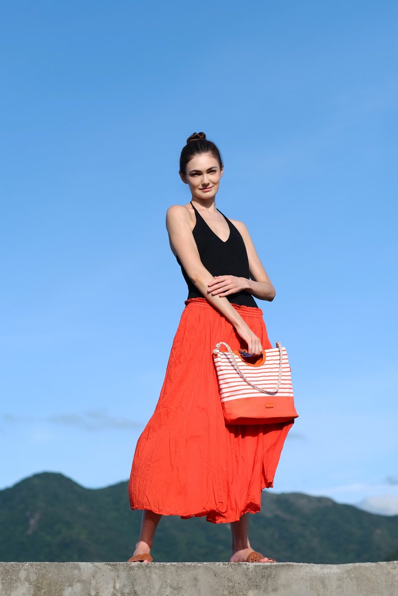 Zip-to-Go 橙色手提包 - 手提包/手提袋 - 环保材料 橘色