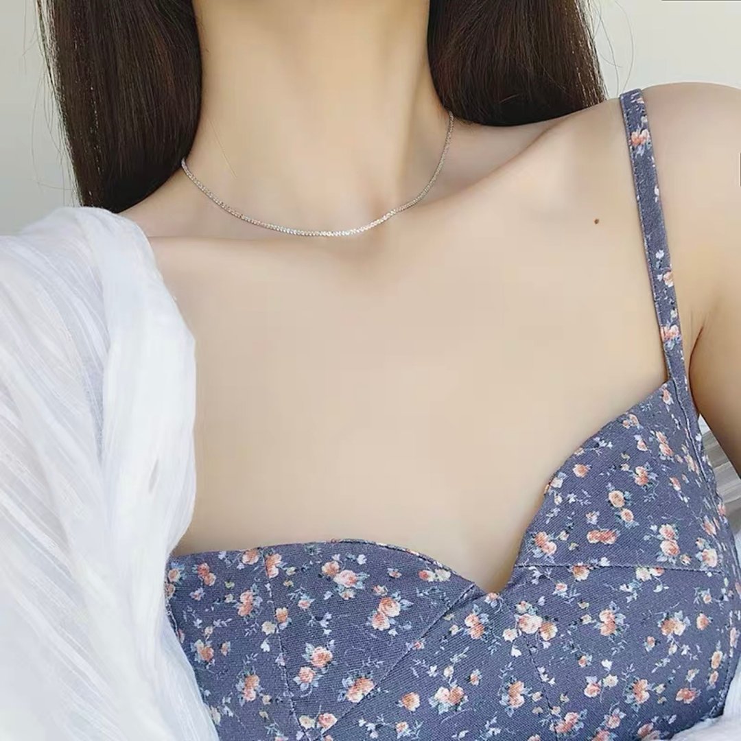 925纯银 超闪满天星手链/锁骨链 礼物情人节 - 项链 - 纯银 银色