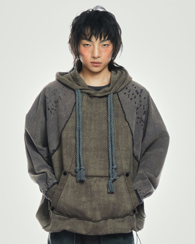 Washed Hoodie - 中性连帽卫衣/T 恤 - 其他材质 灰色