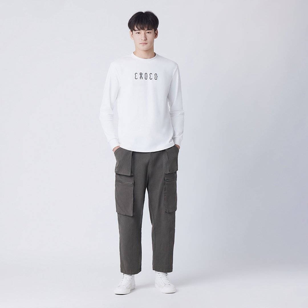 纯棉LOGO长袖Tee - 男装衬衫 - 棉 白色