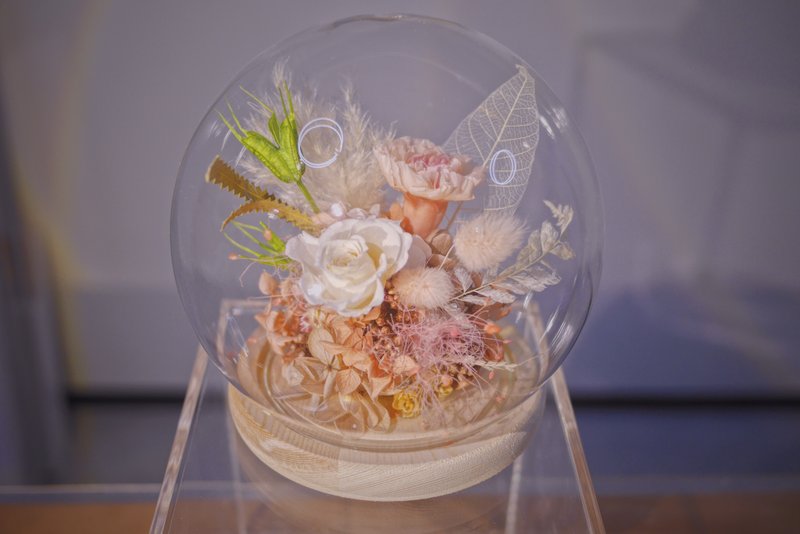 保鲜花及干花 玻璃球 礼物 - 干燥花/捧花 - 植物．花 粉红色