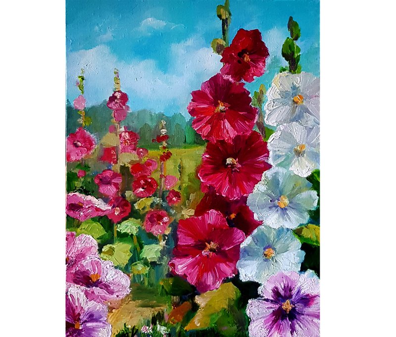 葵画/花卉原创艺术/花卉油画油画/客厅的画  挂画  /帆布艺术绘 - 海报/装饰画/版画 - 其他材质 紫色