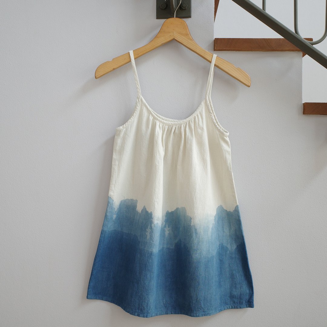 Blue shade top / indigo dye - 女装上衣 - 棉 蓝色