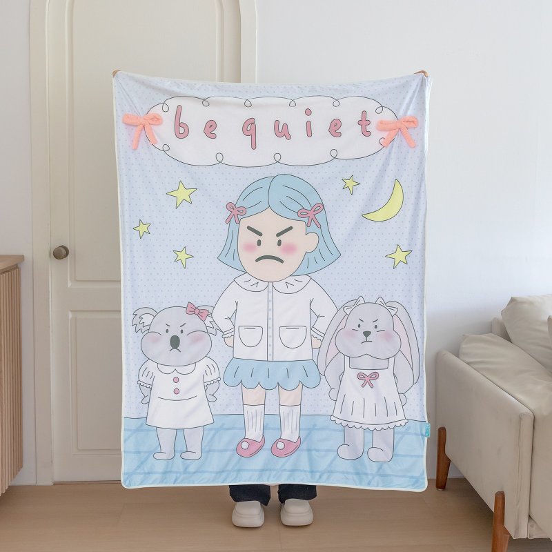 人间八月八丨原创愤怒小孩双层毛毯空调毯办公室沙发午睡毯法兰绒 - 被子/毛毯 - 其他材质 多色