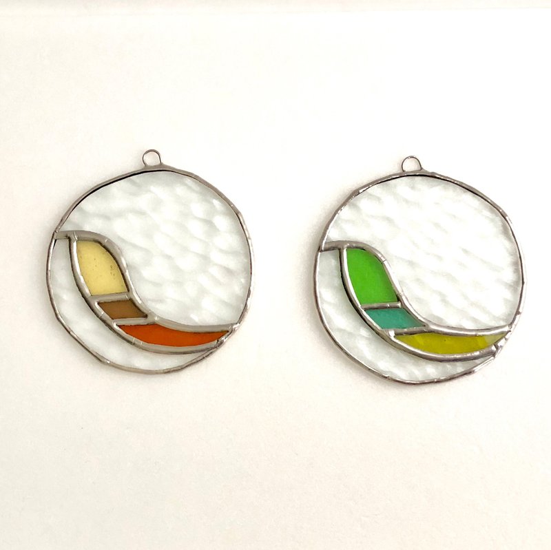 Stained glass sun catcher Oiseau 2 pieces set - 墙贴/壁贴 - 玻璃 透明