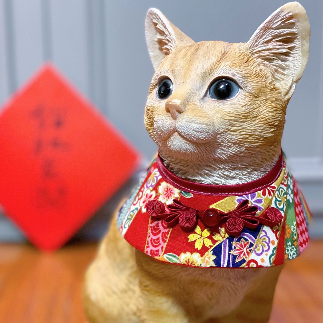 中国风设计小围巾 猫狗项圈 - 衣/帽 - 棉 多色