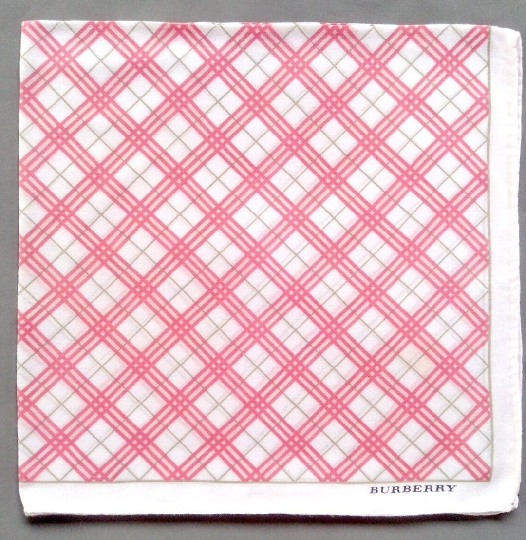 Burberry 复古手帕 粉红格纹 23 x 22.5 英寸 - 手帕/方巾 - 棉 粉红色