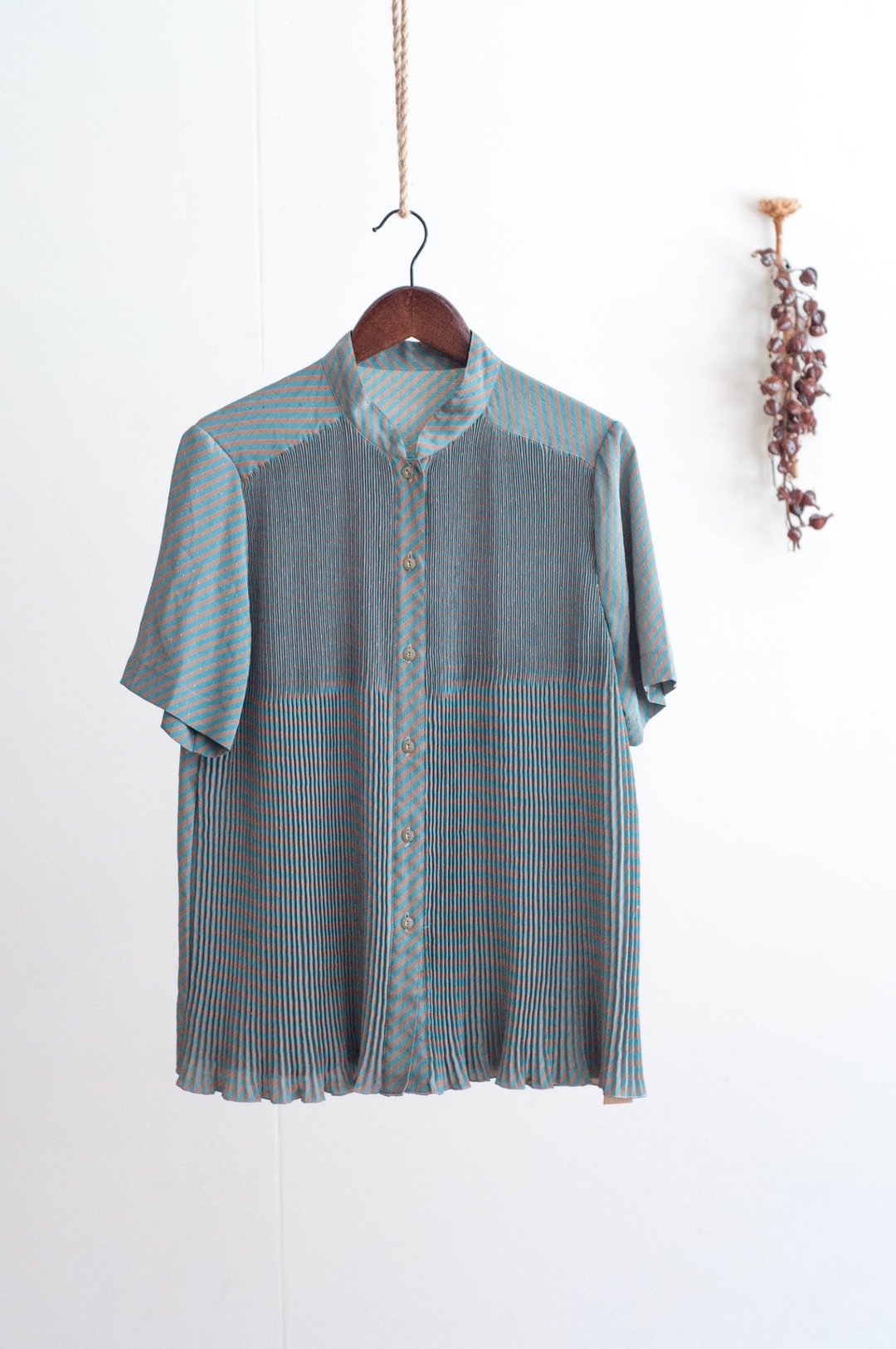 Vintage / 衬衫 / 短袖 no.456 tk - 女装衬衫 - 聚酯纤维 绿色