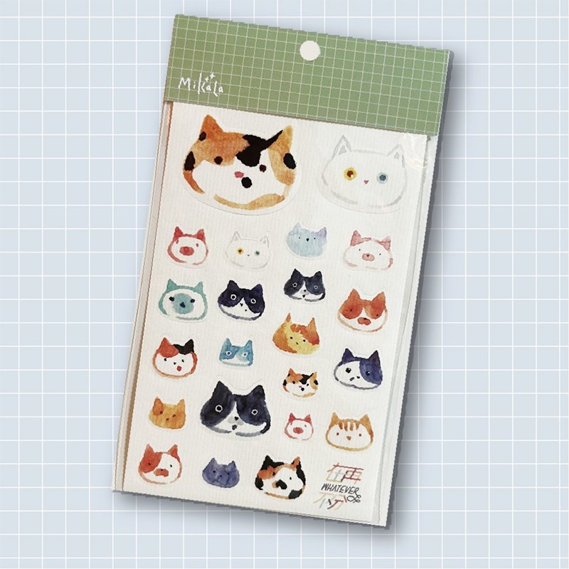【MiKaLa】很多猫 和纸刀模贴纸 - 贴纸 - 纸 