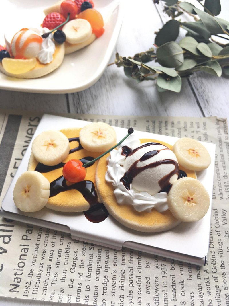 Business card holder,card holder,card case,fake sweets,banana,fake food,polymer - 其他 - 粘土 银色