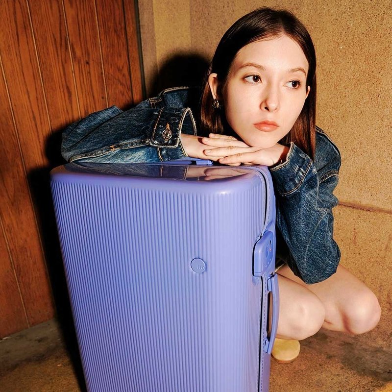 ITO 数字紫 PISTACHIO 2 STRIPED 开心果抗菌行李箱登机托运箱 - 行李箱/行李箱保护套 - 其他材质 紫色