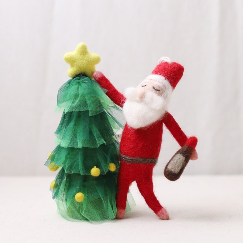 羊毛出在羊山上 羊毛毡 瑜珈 圣诞老人 圣诞限定 - 摆饰 - 羊毛 红色