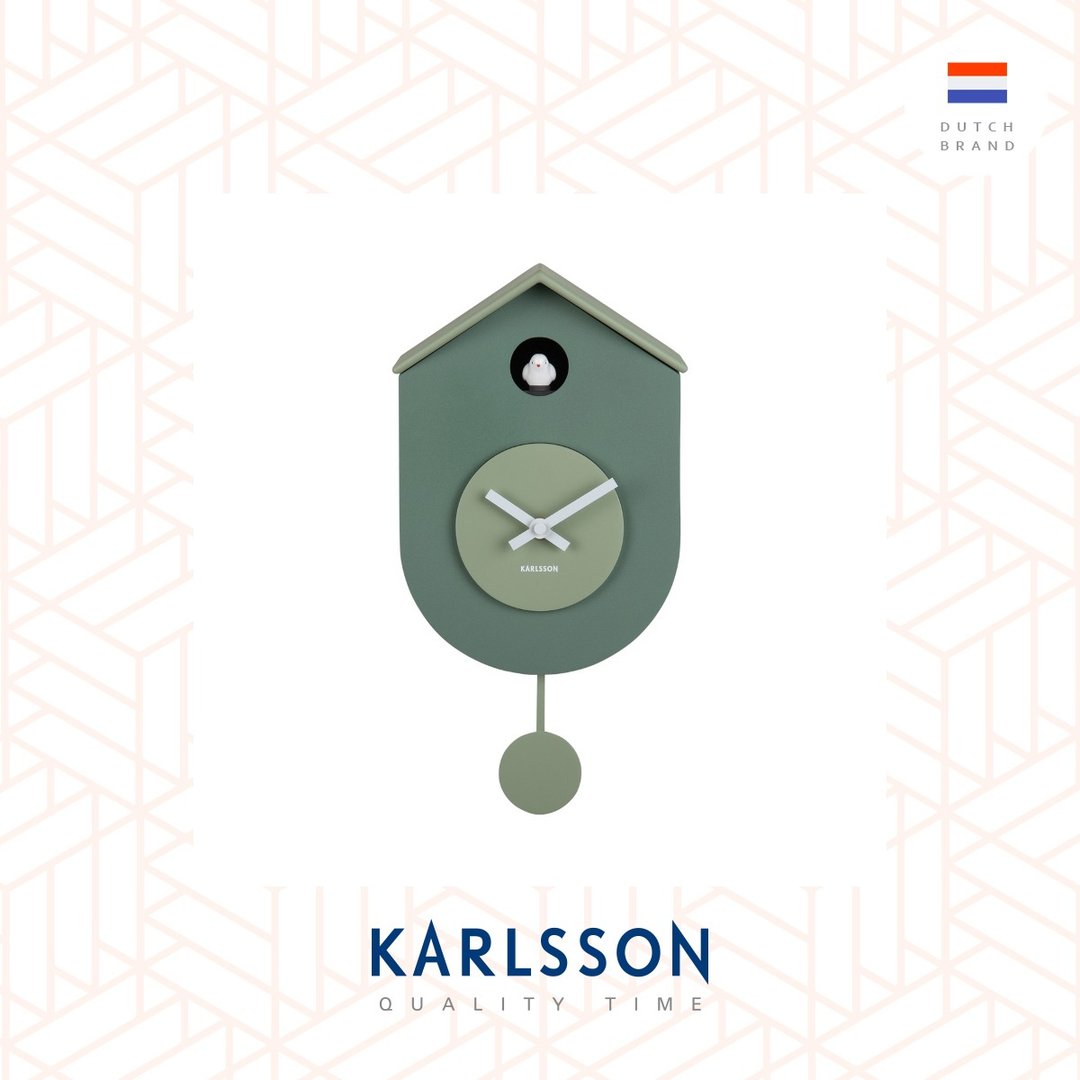 荷兰Karlsson, Grato Cuckoo 森绿色摇摆布谷鸟挂钟(整点报时) - 时钟/闹钟 - 塑料 绿色