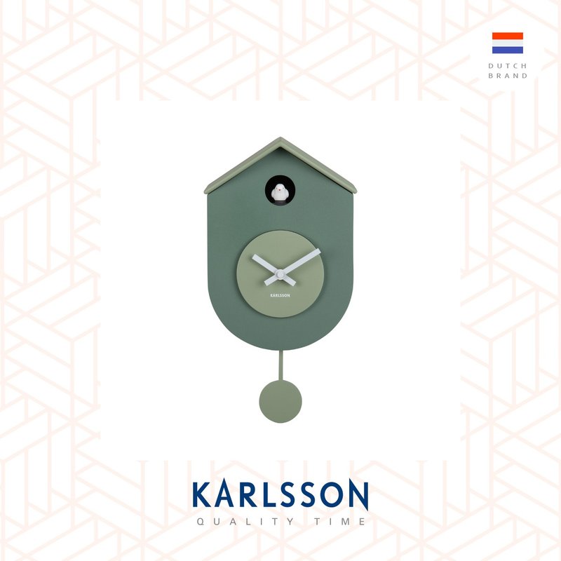 荷兰Karlsson, Grato Cuckoo 森绿色摇摆布谷鸟挂钟(整点报时) - 时钟/闹钟 - 塑料 绿色