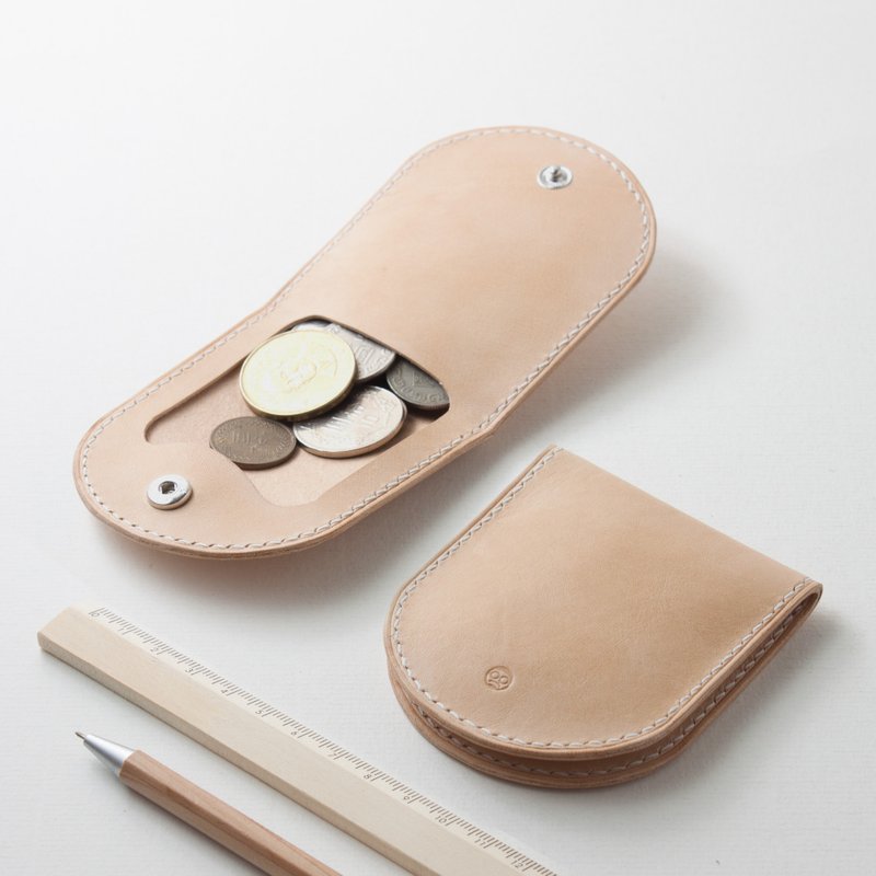 SEANCHY 全手工 皮革 折叠 小零钱包 植鞣 牛皮 真皮 定制 - 零钱包 - 真皮 咖啡色