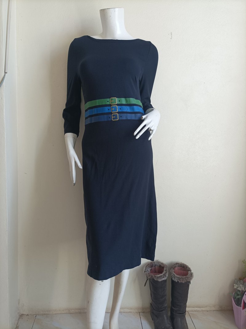 Vintage Roberta di Camerino Designer Cotton dress - Size 7 ( XS ) - 洋装/连衣裙 - 棉．麻 