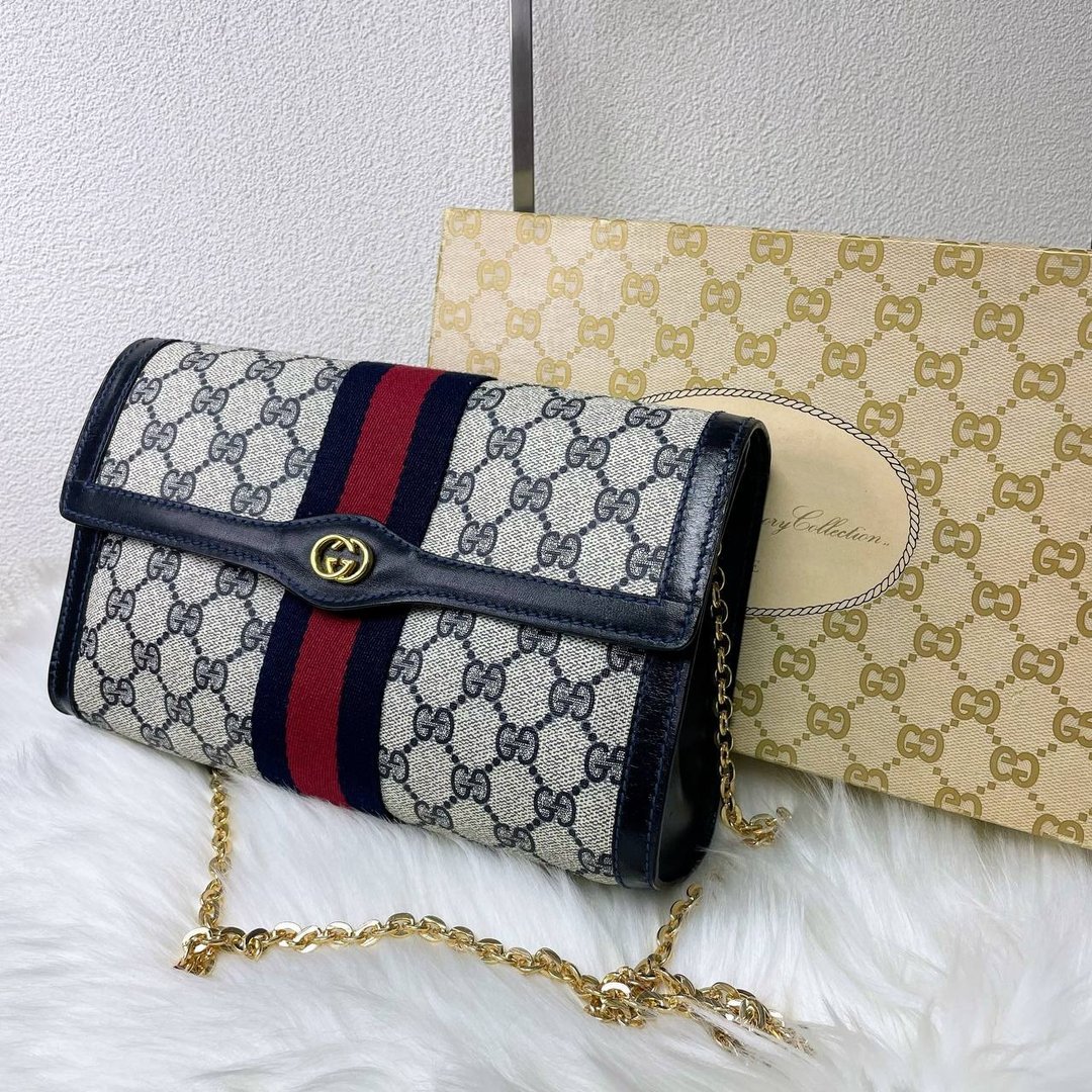 【 In-Stock 】Old Gucci 中古 Sherry Line 手拿包 / 斜背包 - 侧背包/斜挎包 - 其他材质 黑色