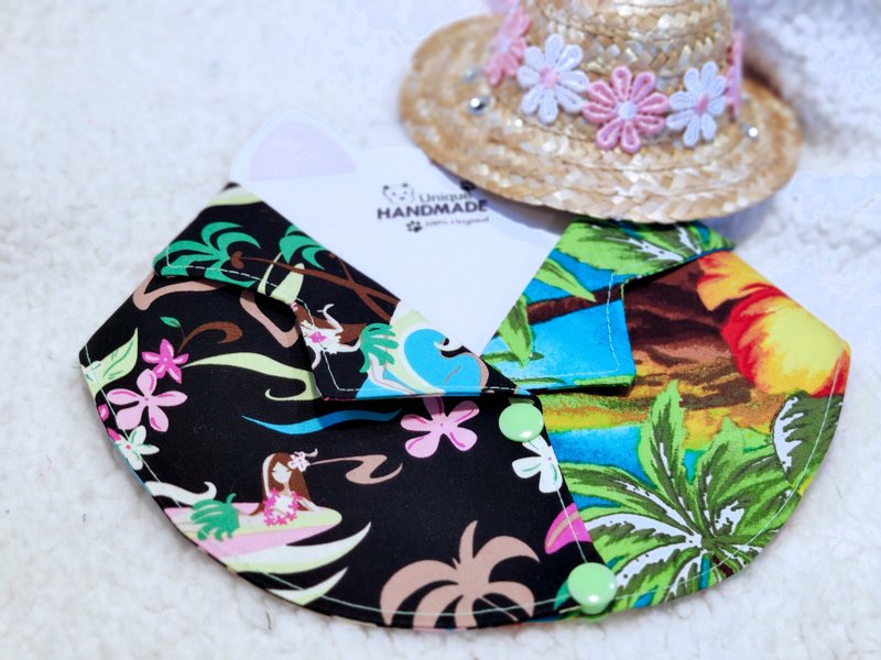 Summer Aloha 夏老威恤衫造型颈饰 宠物 猫犬 狗狗 颈项 collar - 衣/帽 - 棉．麻 蓝色