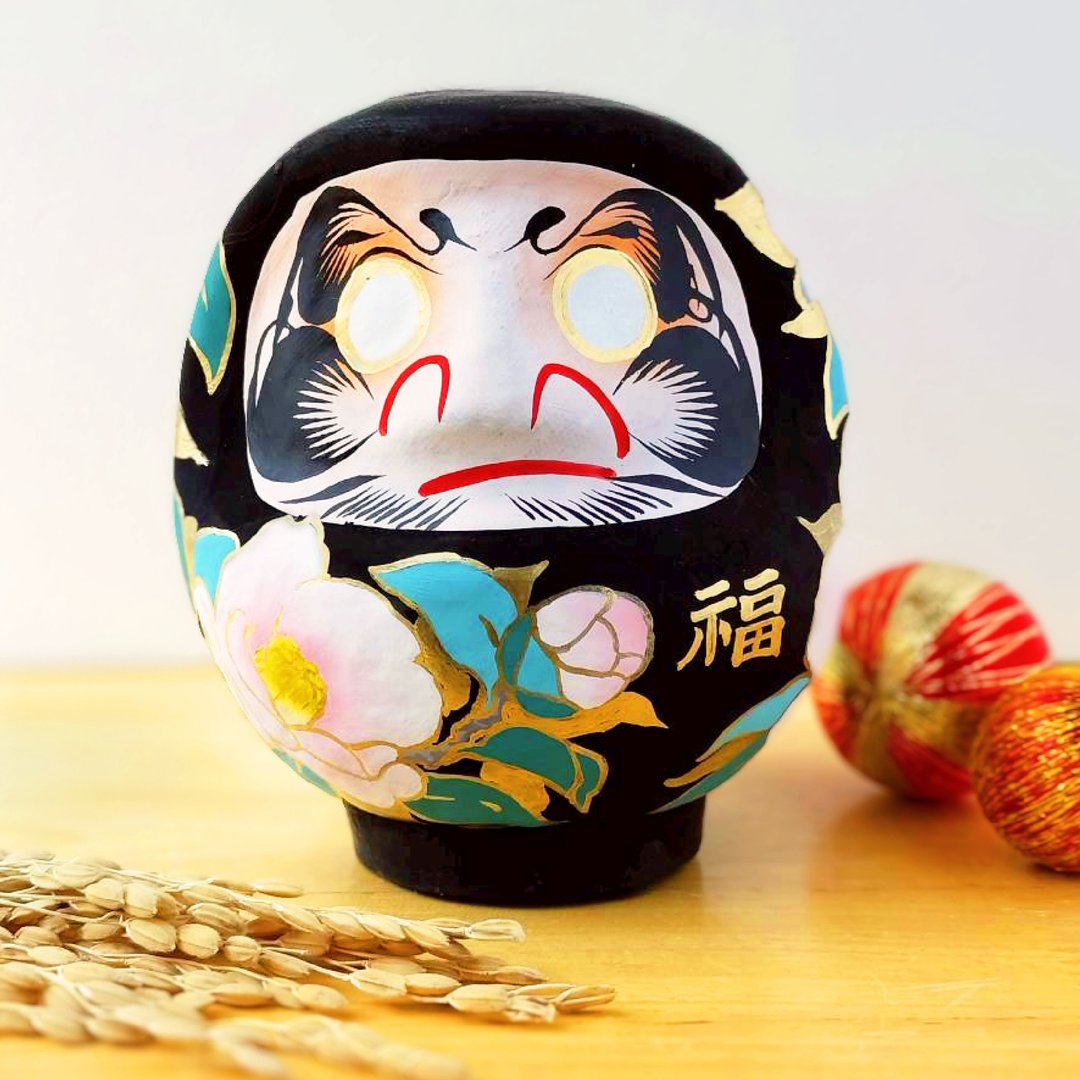 静谧中绽放的白椿达摩 - 摆饰 - 纸 金色