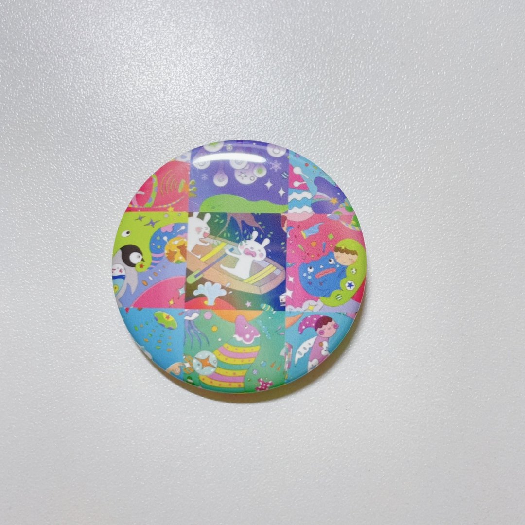 mimitofu's planet 大圆胸章 Best selection Rabbit - 胸针 - 不锈钢 多色