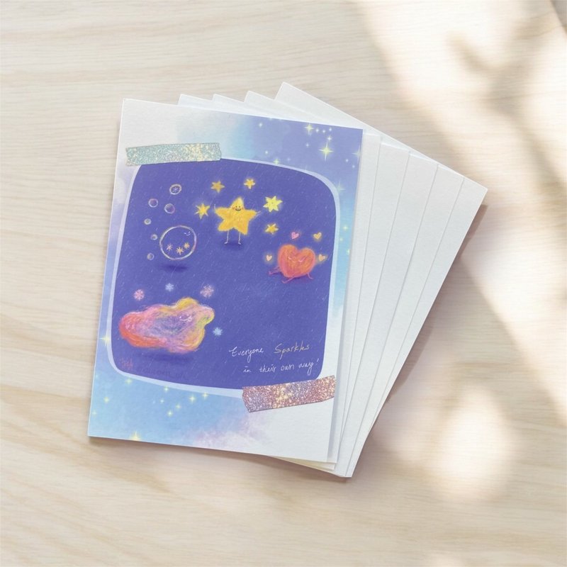 【原创设计】闪耀－单面明信片/万用卡/卡片 - 卡片/明信片 - 纸 白色