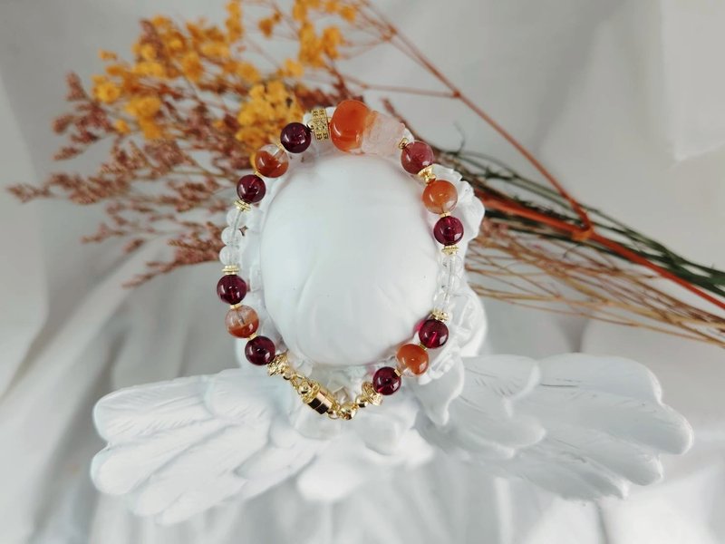 梦兰。佳音-待孕的祝福×精品红兔毛、精品紫牙乌× - 手链/手环 - 水晶 