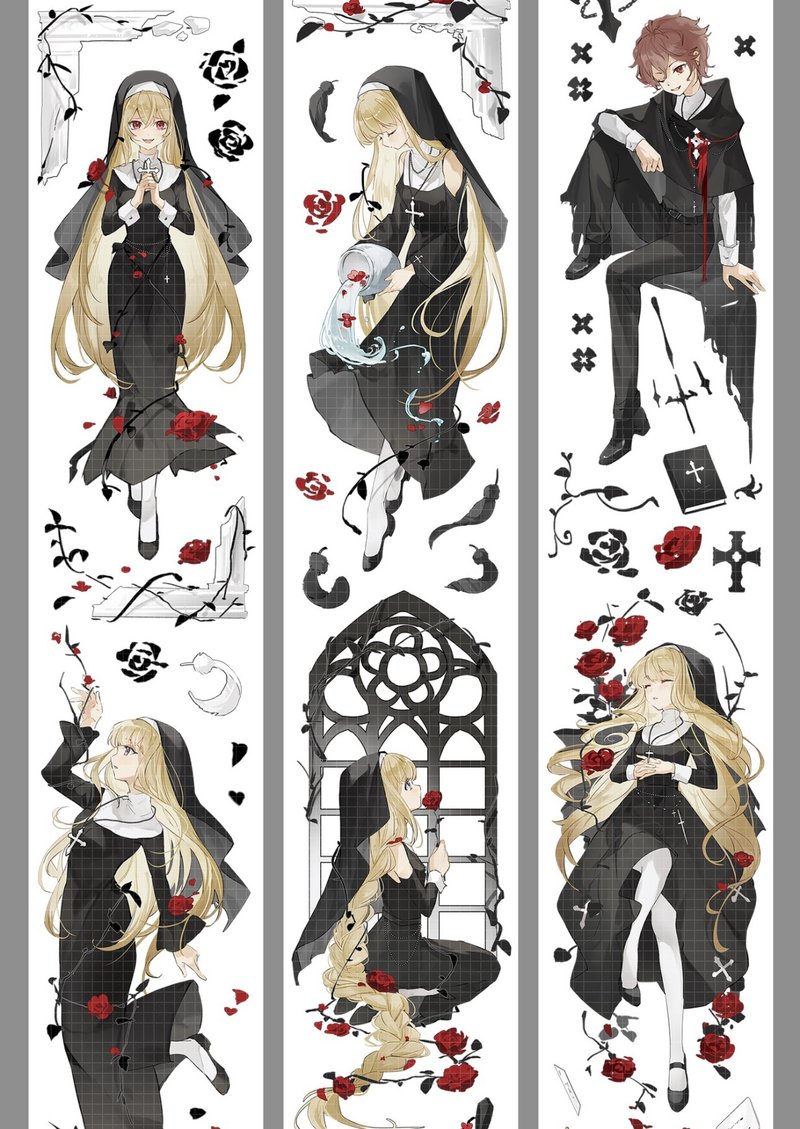 圣夜祷告 PET 纸胶带 贝壳光 - 贴纸 - 其他材质 多色