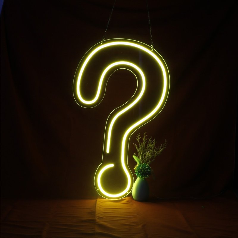 定制霓虹文字图案灯 | 问号 | 桌灯 | 房间装鉓灯 | 可调光 - 灯具/灯饰 - 压克力 透明