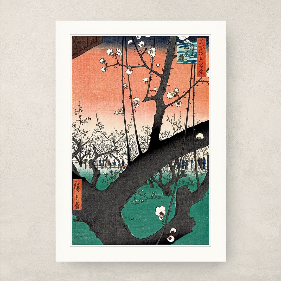 【B4 艺术画卡・B4 Poster】歌川广重・龟户梅屋铺 - 海报/装饰画/版画 - 纸 卡其色