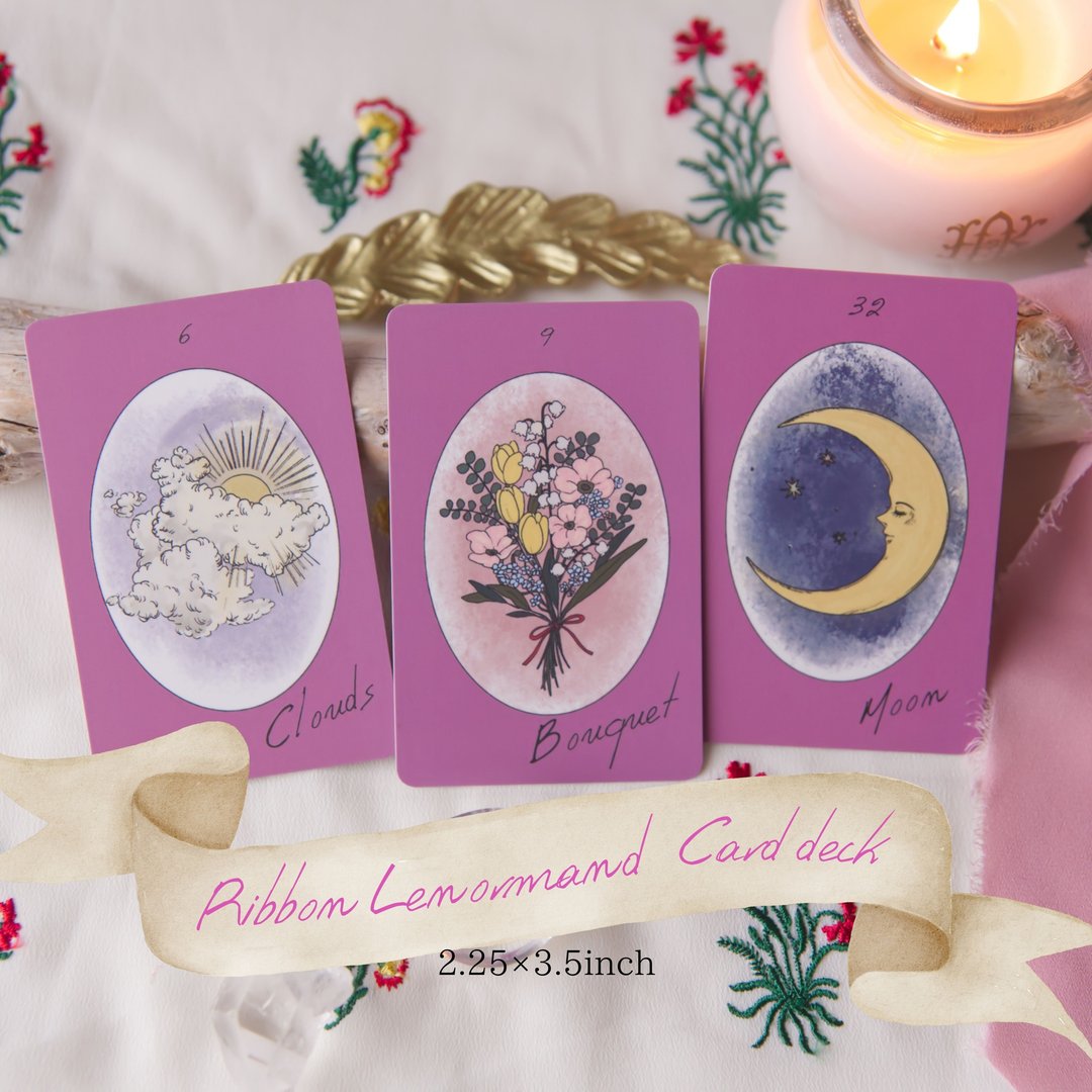 丝带 Lenormand 卡牌 36 张 - 卡片/明信片 - 纸 粉红色