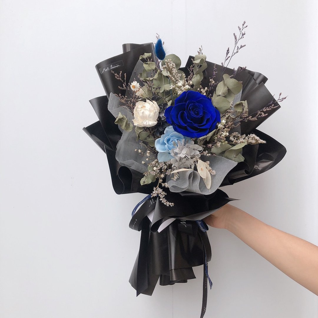 【遇见恒久】低调经典花色永生玫瑰花束 共4款 | 限自取 - 干燥花/捧花 - 植物．花 