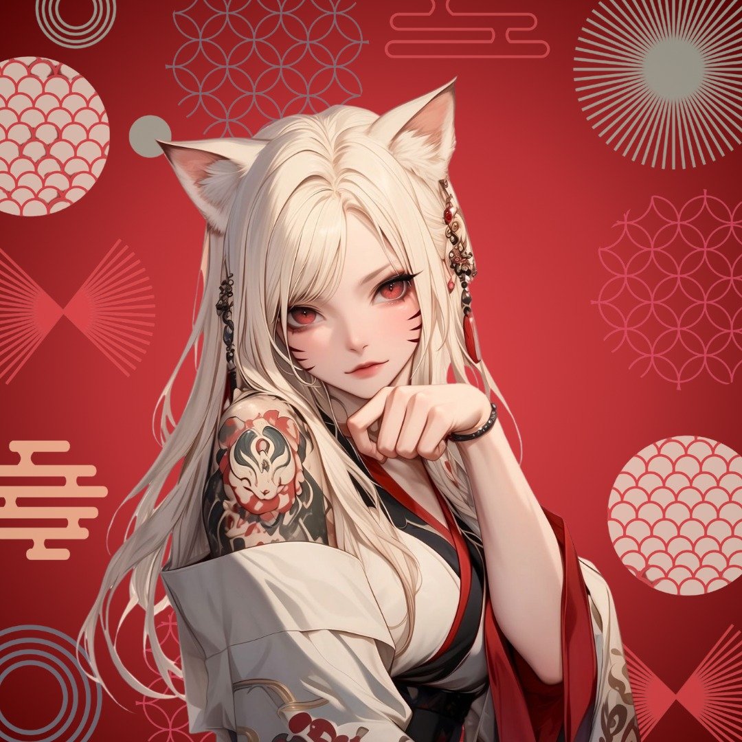 NaChi 原创贴纸【招财猫】 - 贴纸 - 纸 红色