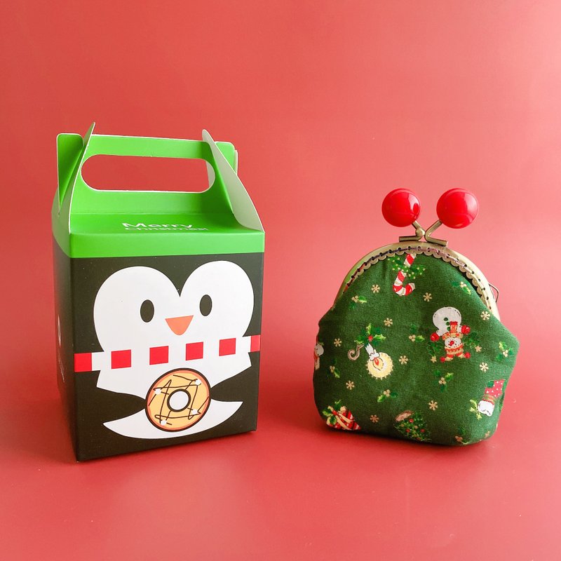 小彩虹糖果口金零钱包-圣诞夜/免费赠送耶诞包装 - 零钱包 - 棉．麻 绿色