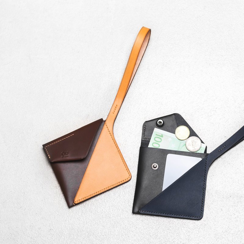 偶物 /// 来点不一样的 斜提撞色零钱袋 轻便家当袋 - 皮夹/钱包 - 真皮 多色