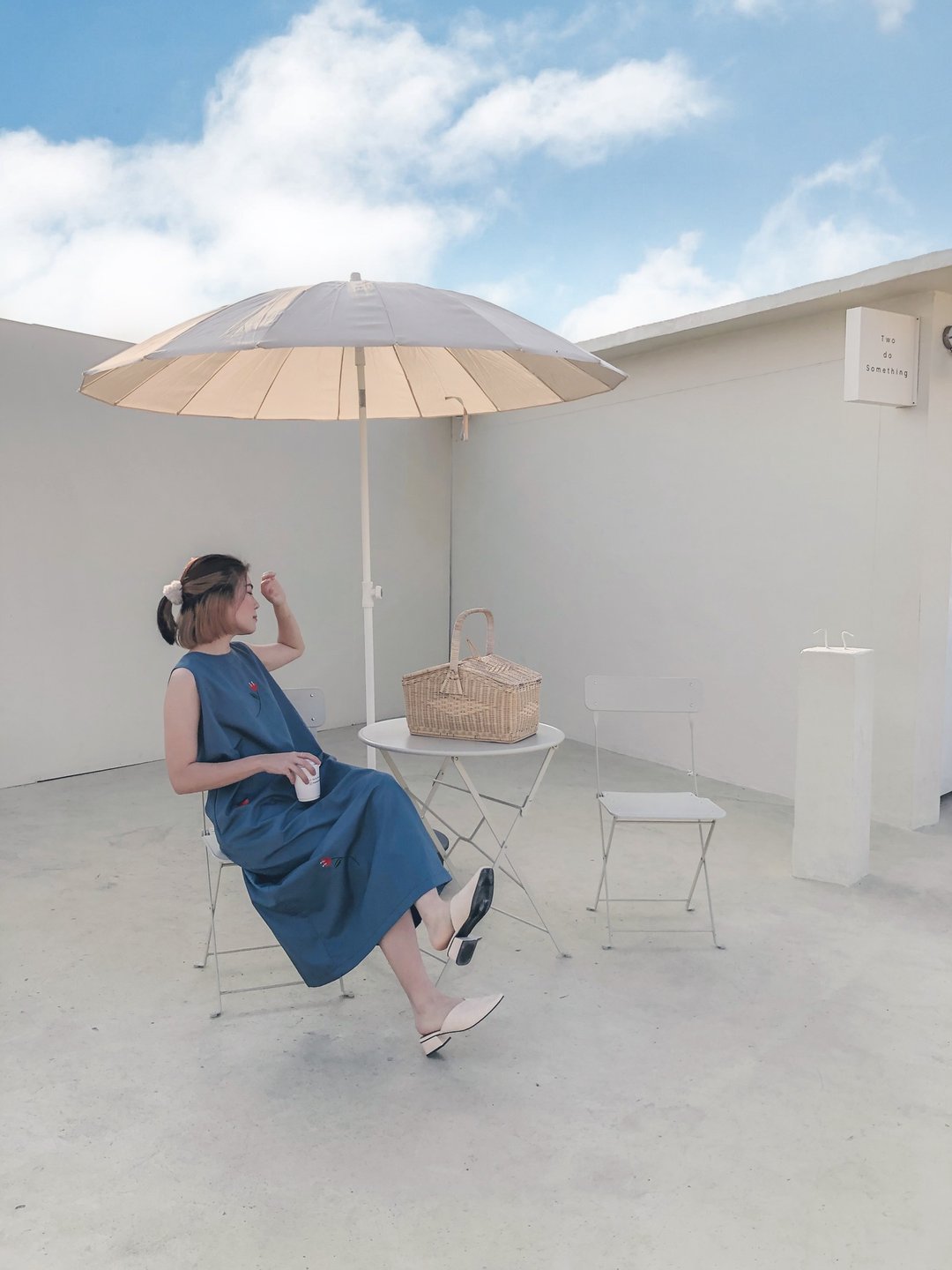 Poppy Field Dress 长版洋装  蓝色- Aegean Blue - 洋装/连衣裙 - 棉 蓝色