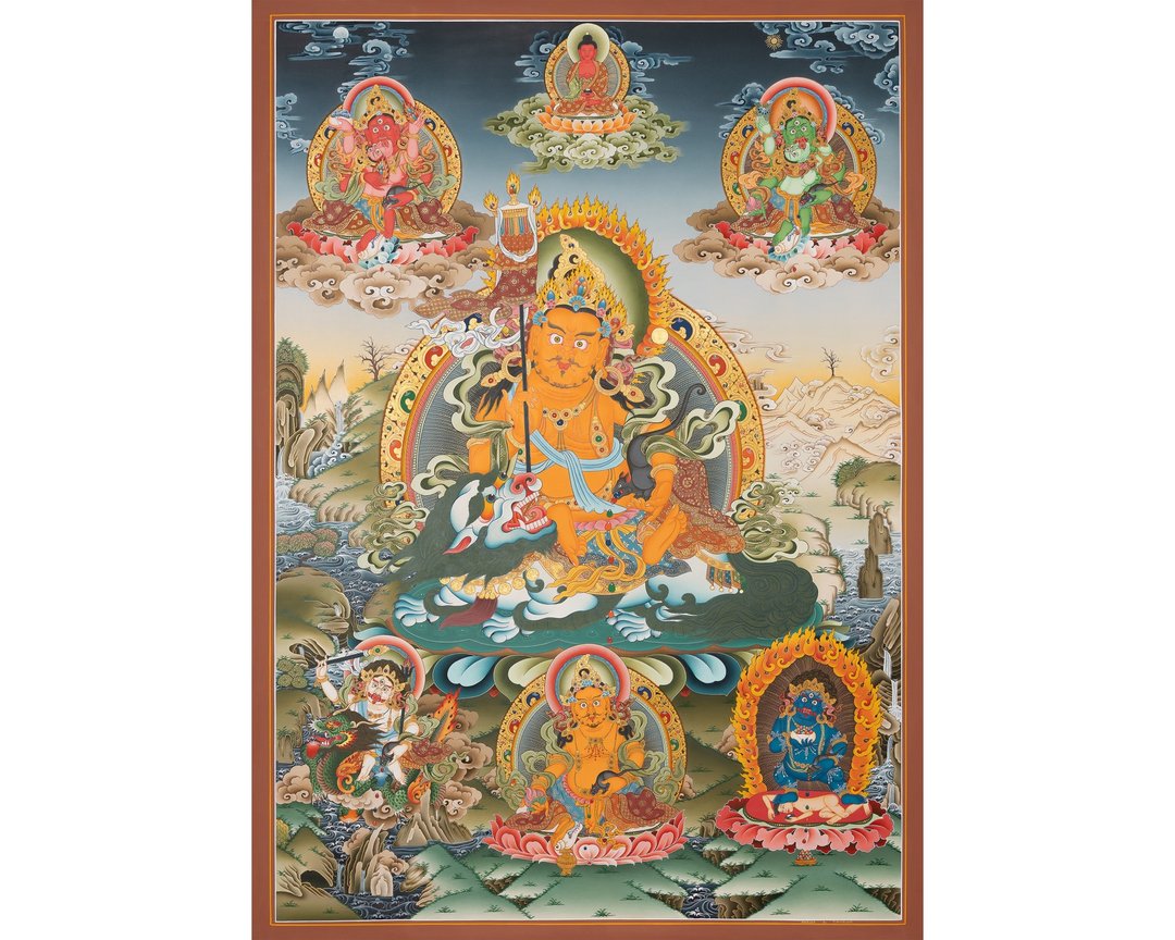 黄财神与多闻天王卷轴画——喜马拉雅传统圣像艺术 - 墙贴/壁贴 - 其他材质 多色