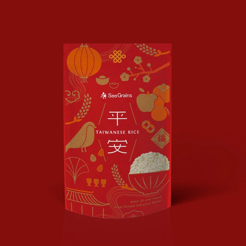 【发财米】平安米300g 活动赠礼 - 五谷杂粮/米 - 防水材质 红色