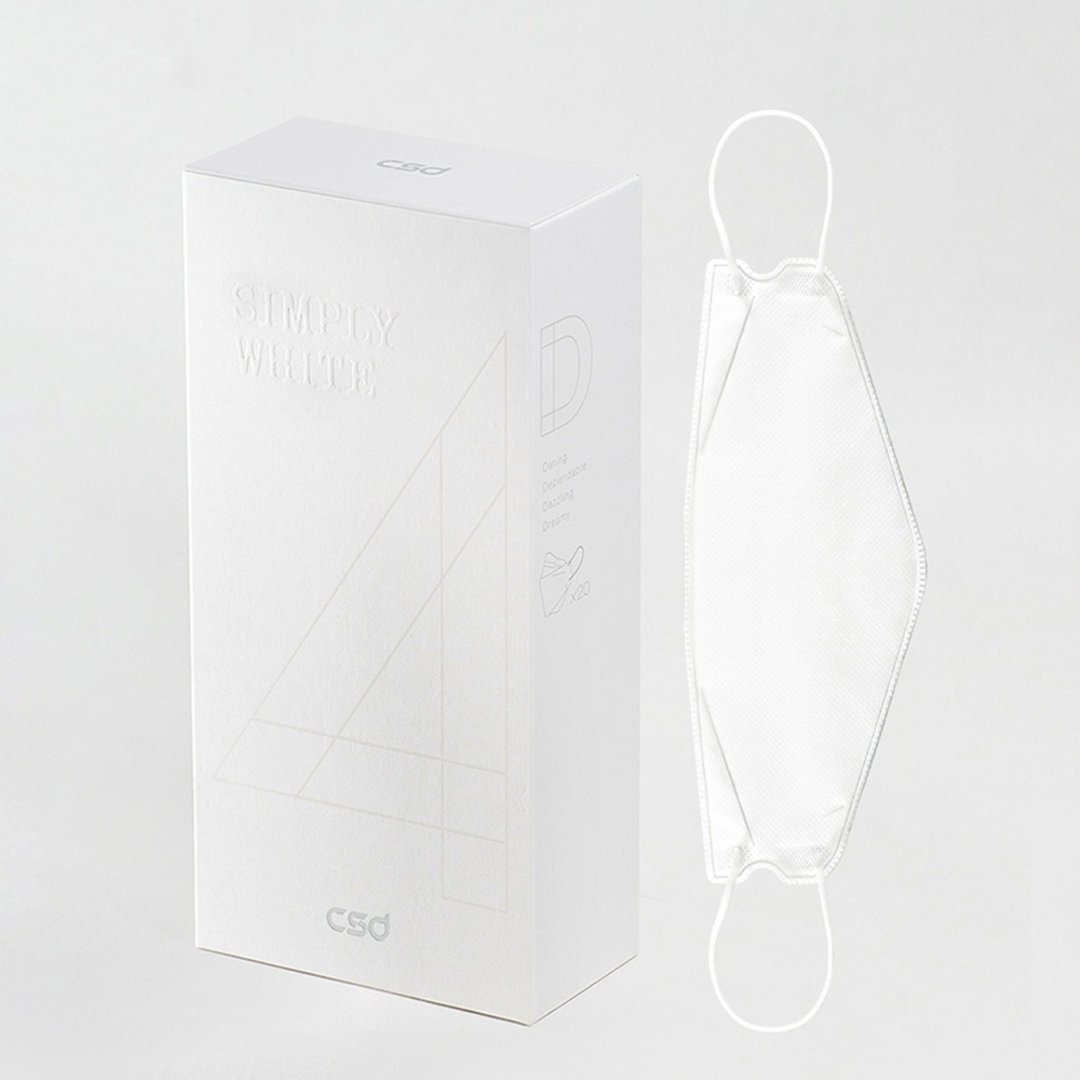 CSD 中卫 医疗口罩-成人立体- 4D Simply white-ish 全白 20片 - 口罩 - 其他材质 白色