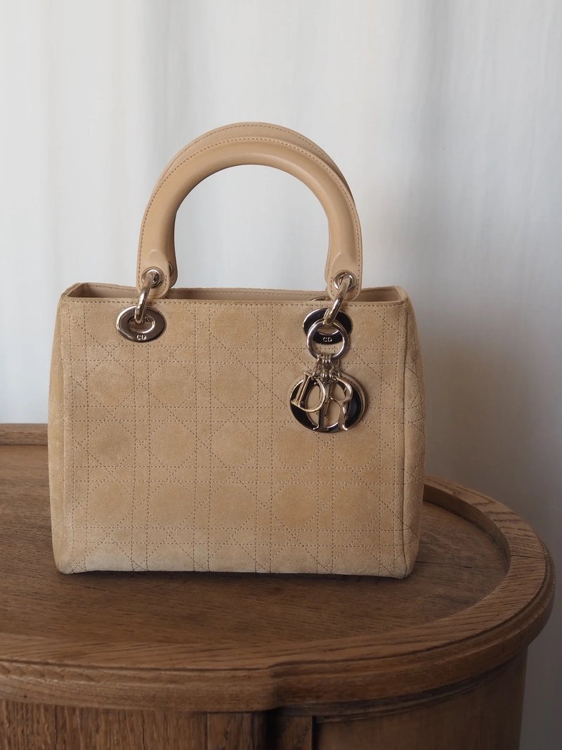 Christian Dior Lady Dior 2Way Handbag 克里斯汀·迪奥 2way 手提包 古着 - 手提包/手提袋 - 真皮 卡其色